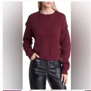 Open Edit Nordstrom Burgundy Knit Sweater. Size L . New